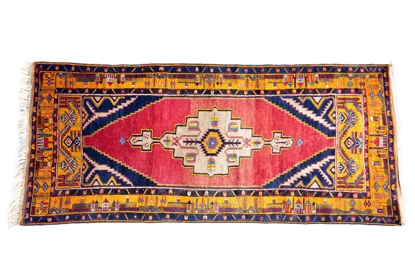 Anatolian Hand Woven Nomadic Yahyali Rug