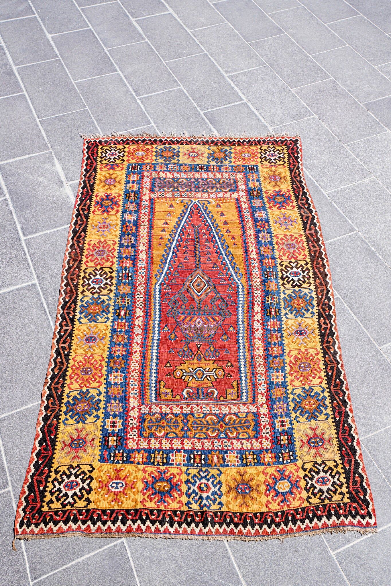 Anatolian Hand Woven Nomadic Yahyali Kilim