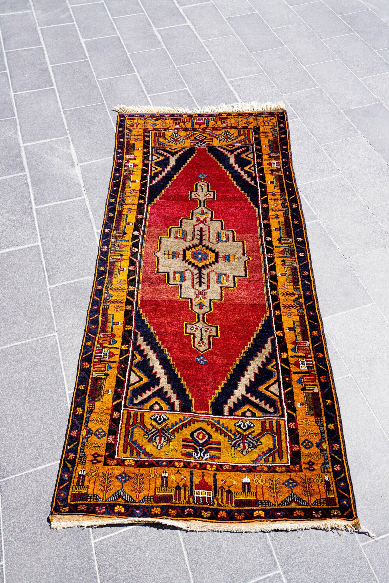 Anatolian Hand Woven Nomadic Yahyali Rug