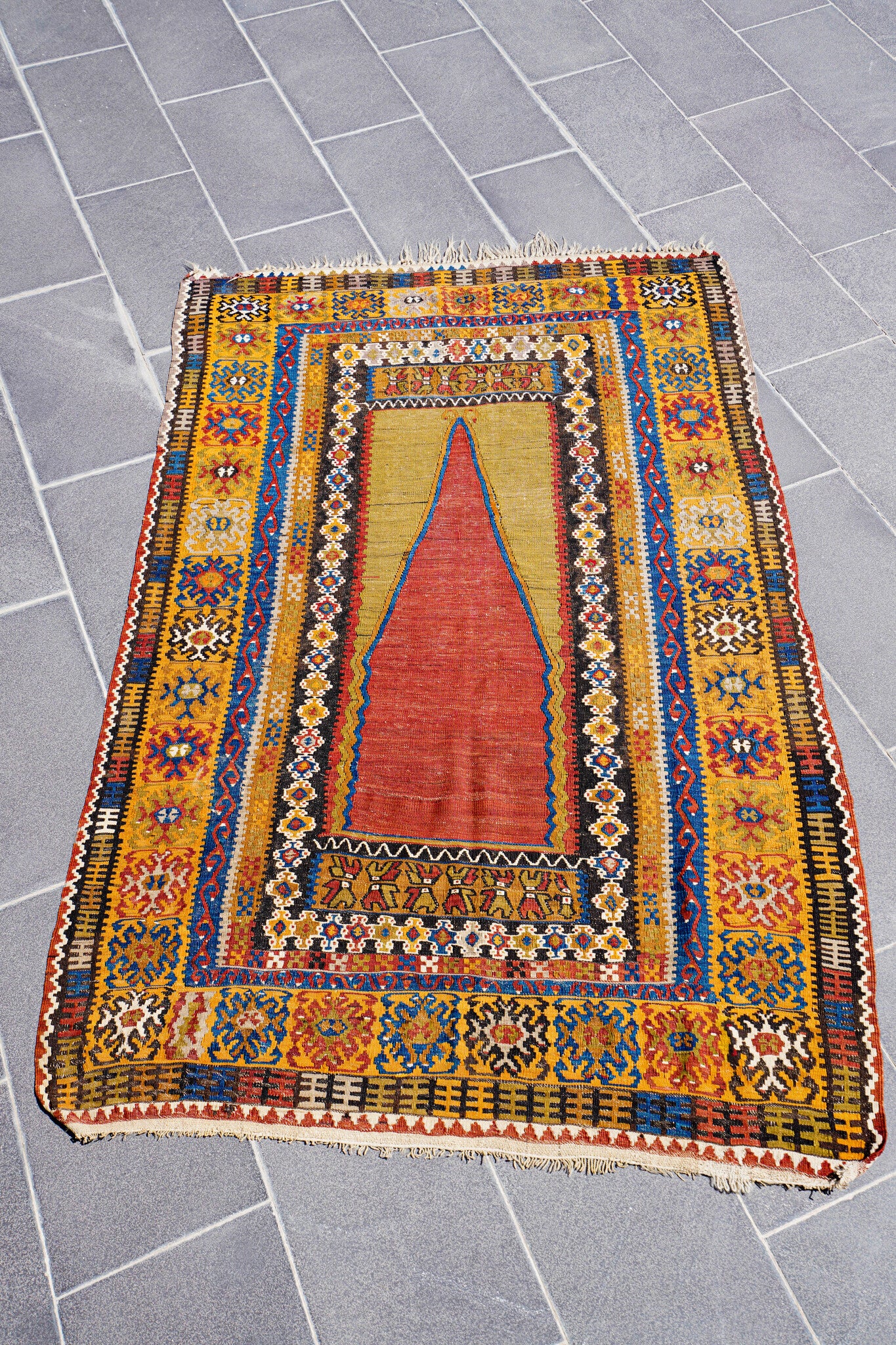 Anatolian Hand Woven Nomadic Yahyali Kilim