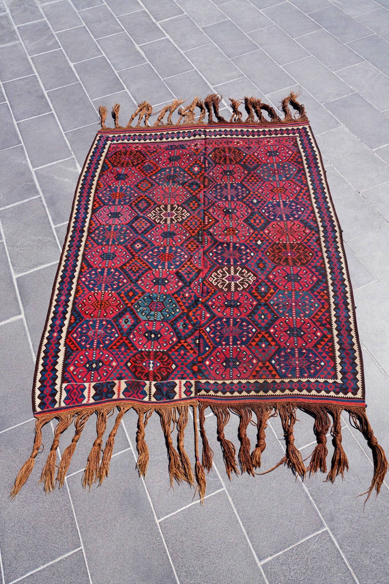 Anatolian Hand Woven Nomadic Van Kilim