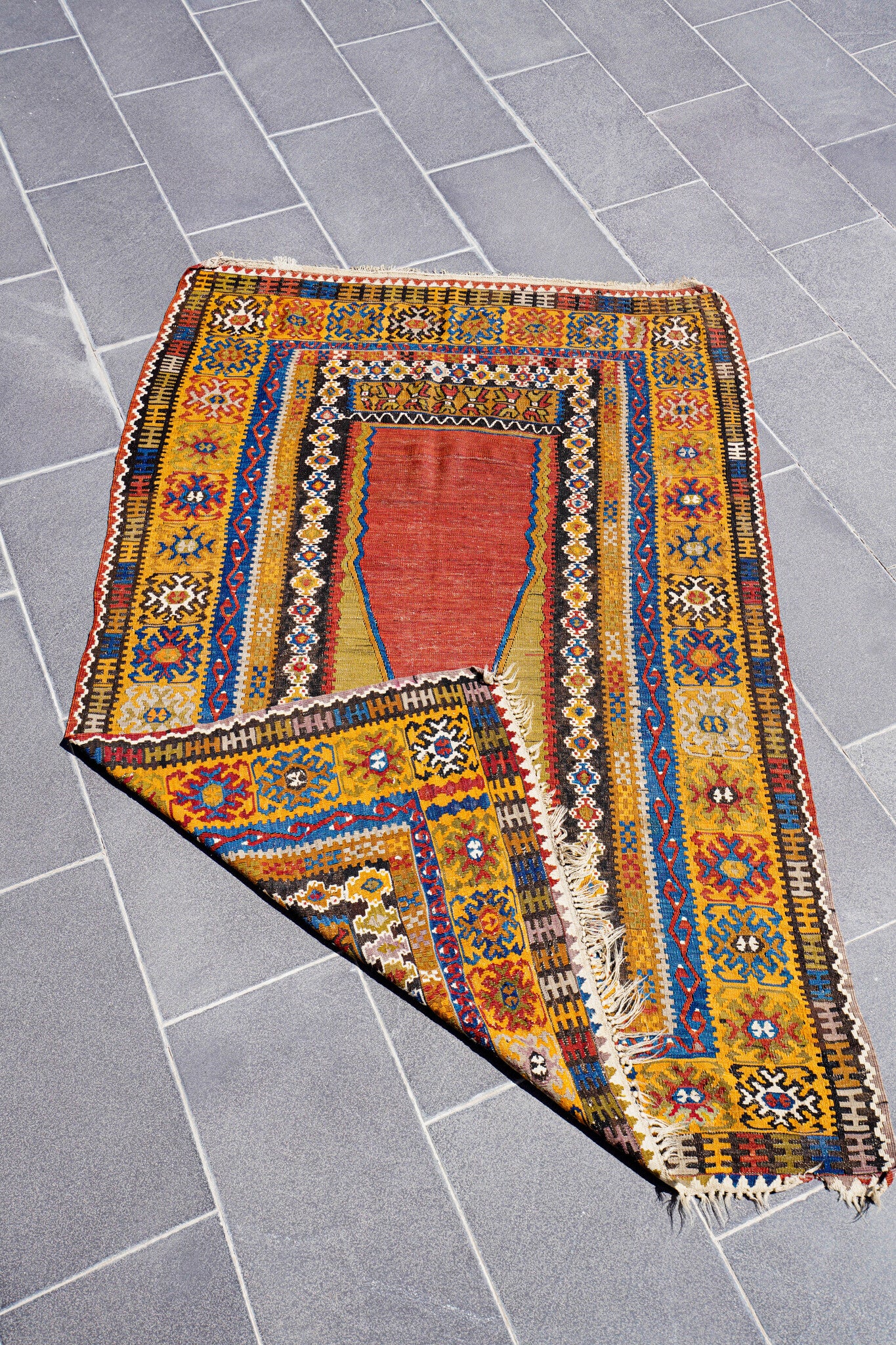 Anatolian Hand Woven Nomadic Yahyali Kilim