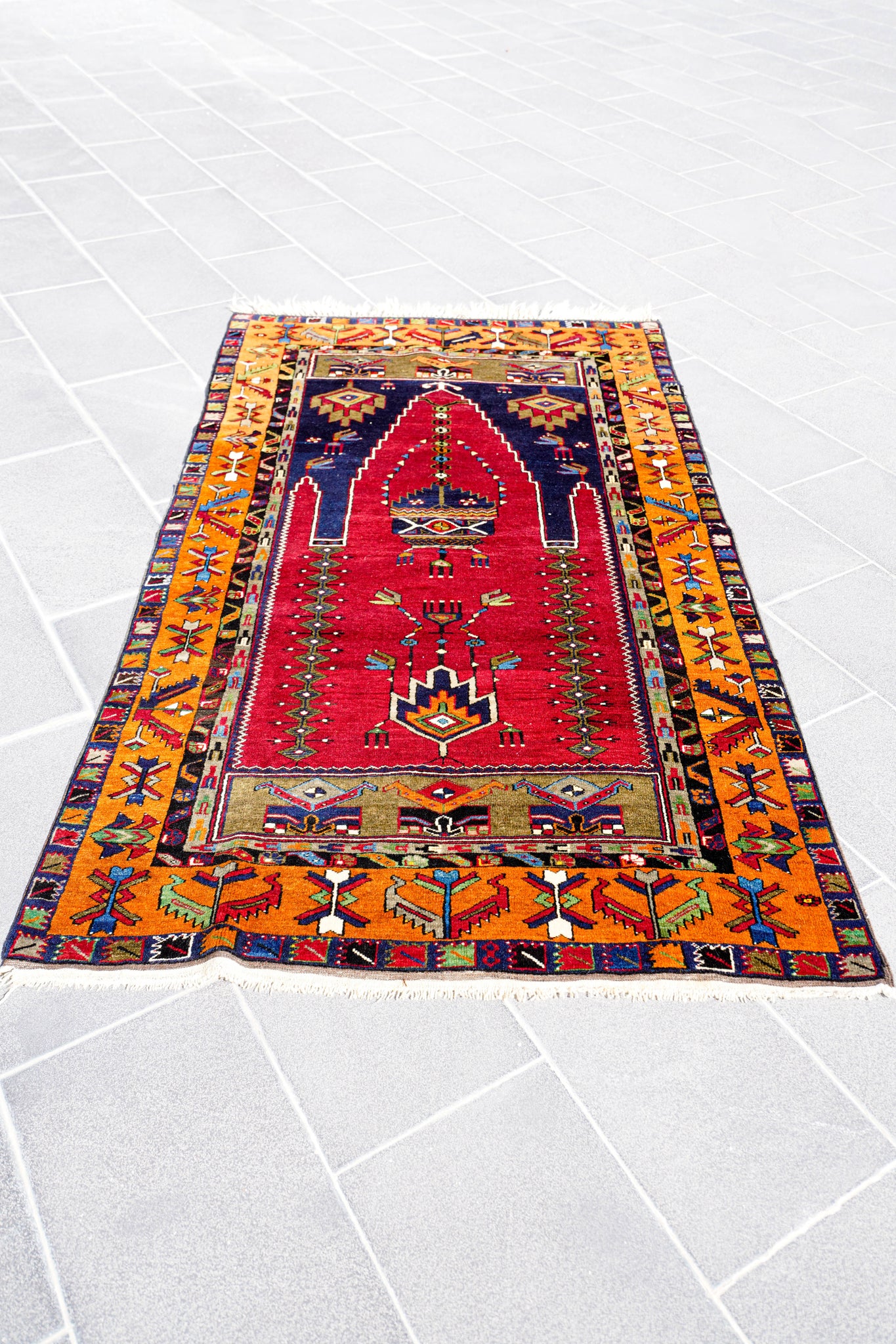 Anatolian Hand Woven Nomadic Yahyali Rug