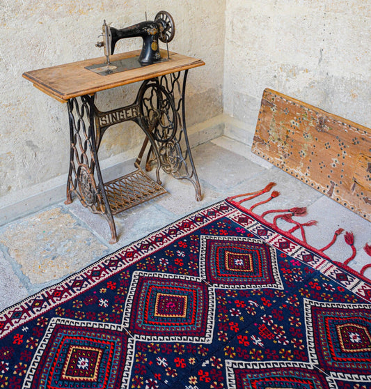 Anatolian Hand Woven Nomadic Van Kilim