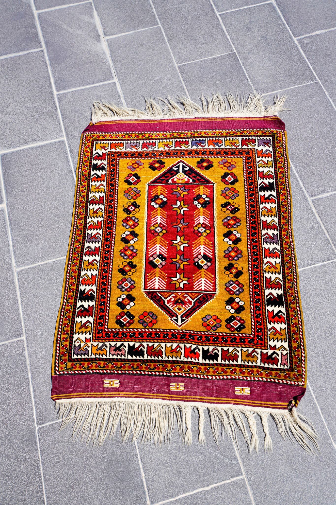 Anatolian Hand Woven Nomadic Balikesir-Kozak Rug