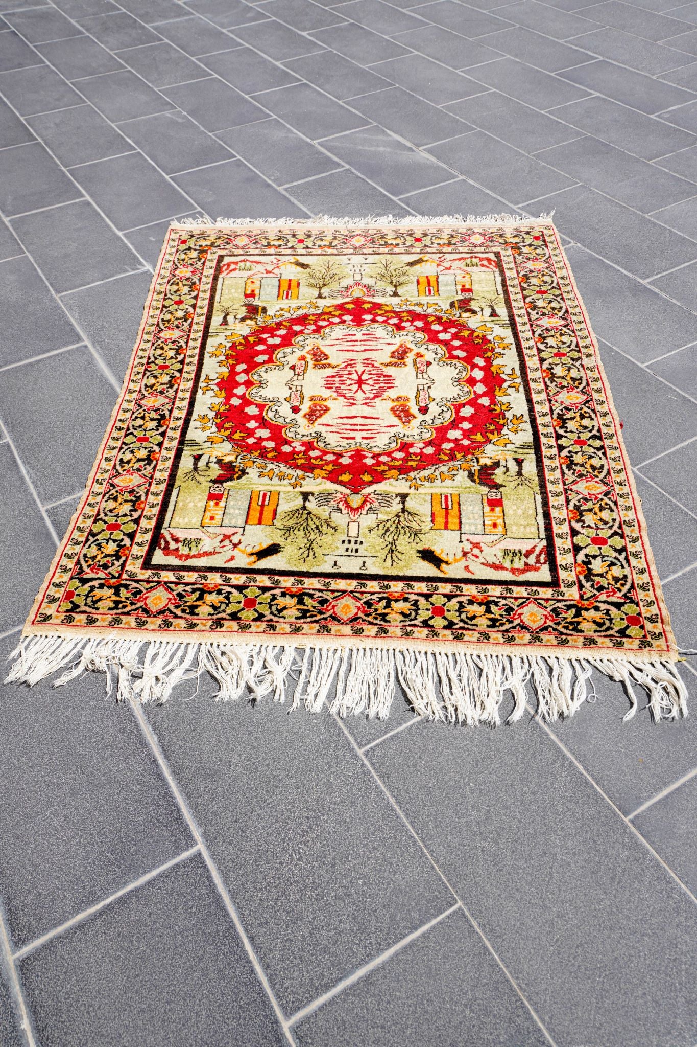 Anatolian Hand Woven Kayseri-Burunguz Rug